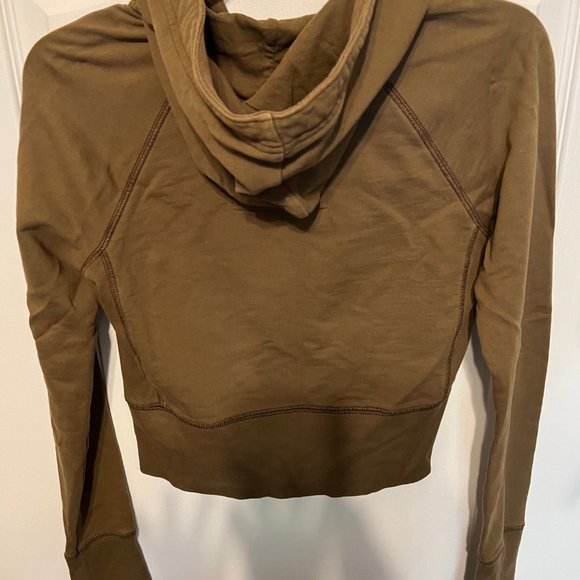 Hollister-Cotton Cropped Jacket- Juniors Large-Hooded Sweatshirt Drawstring - Picture 10 of 11